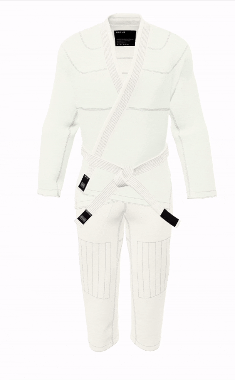 A spinning 3D preview of a custom Brazilian Jiu Jitsu gi